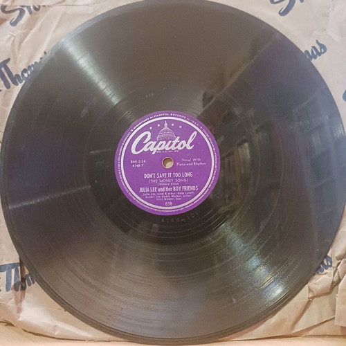 Julia Lee 78 RPM record used