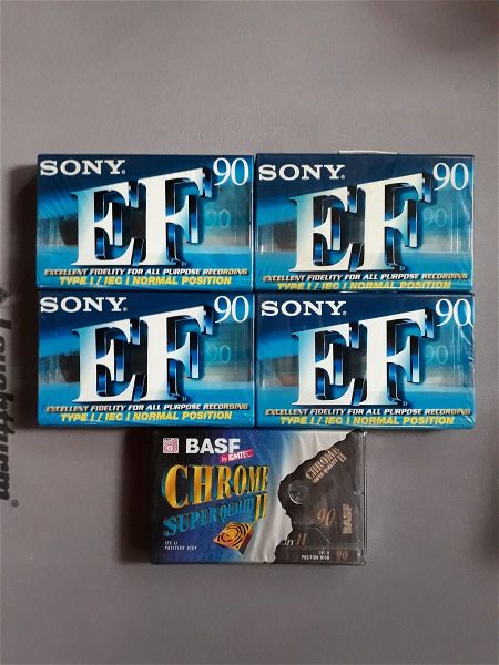  kaseta ichou Sony EF 90 slim 4 PCS  & BASF by EMTEC – CHROME SUPER QUALITY II 90 (IEC II/HIGH POSITION) (MADE IN GERMANY) PCS 1