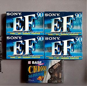 Κασέτα ήχου Sony EF 90 slim 4 PCS  & BASF by EMTEC – CHROME SUPER QUALITY II 90 (IEC II/HIGH POSITION) (MADE IN GERMANY) PCS 1