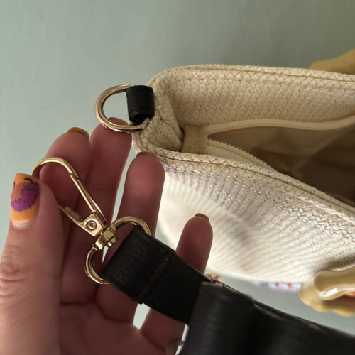 Summer bag new with horn handles and shoulder strap beige
