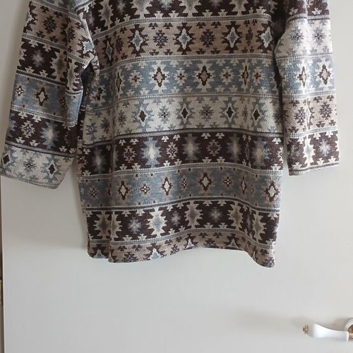 Raxsta knitted sweater with ethnic aztec pattern, multicolor beige