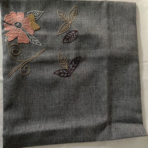 Decorative pillowcase 100% cotton with embroidered floral design new