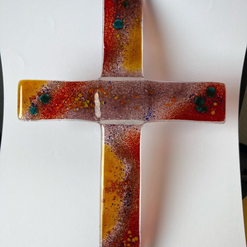 Stavros handmade glass cross new