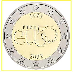 Ιρλανδία 2023. Επετειακό 2 ευρώ "50 χρόνια συμμετοχής στην Ευρωπαϊκή Ένωση."