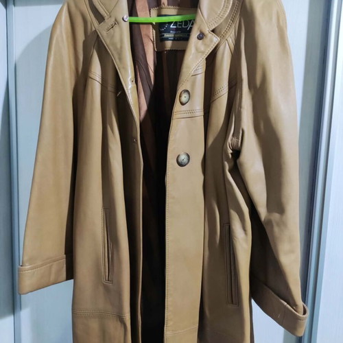 ZEDA Roberto Bertolucci leather women's coat like new brown XL