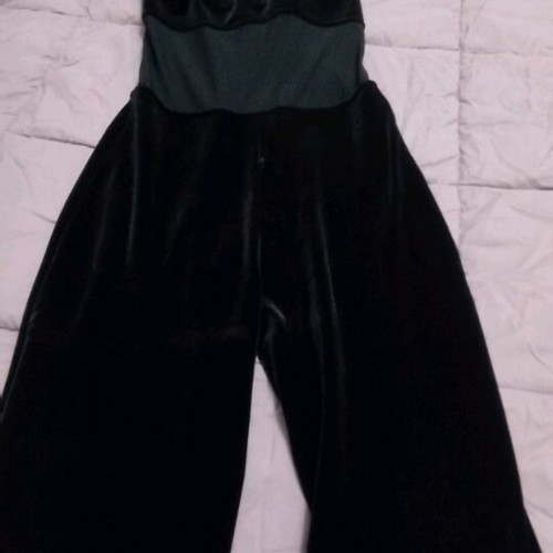 Velvet evening jumpsuit with waist transparency medium like new