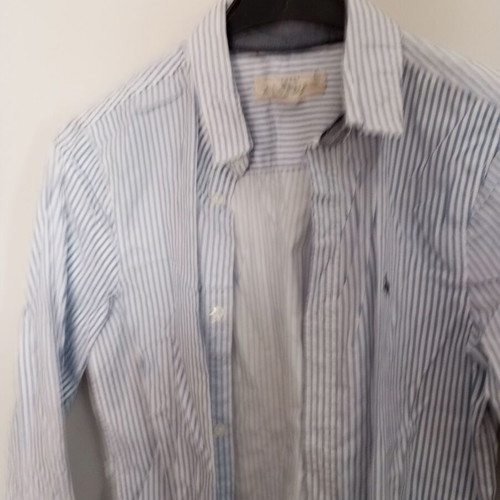 H&M boys' dress shirt blue and white, size 152 cm