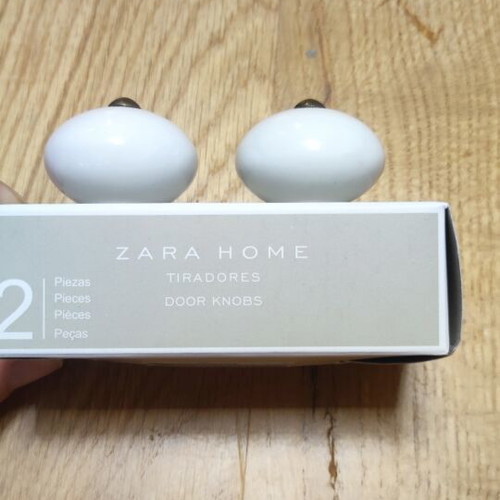 Zara Home white furniture knobs, new, set of 2 or 8 total