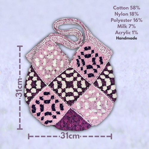Handmade Tote Bag Amethyst Cloud shoulder bag, made to order