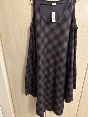 Indian cotton plus size dress with check pattern