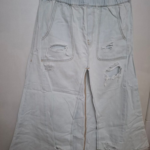 One Teaspoon denim skirt with rips like new, size M, turquoise