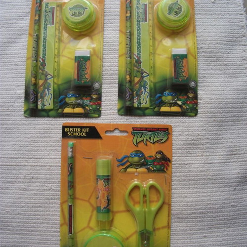TMNT stationery sets, 3 pieces from 2000s Mirage Studios