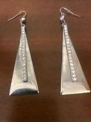 Earrings used with rhinestones