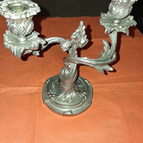 Vintage 2-Seat Candlestick Used, Made of Bronze