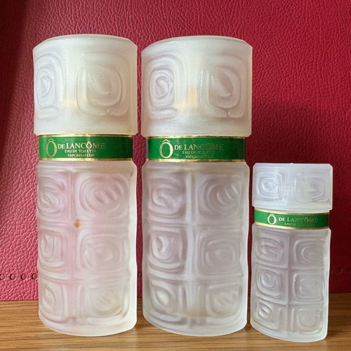 Lancôme Ô three used empty perfume bottles 30ml, 7.5ml