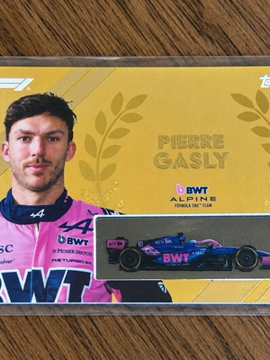 Topps Turbo Attax 2026 Pierre Gasly F1 card with race car piece, no. 352