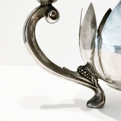 Vintage three-arm candle holder used, silver-plated
