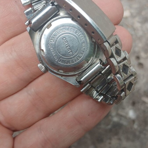 Orient 17 Jewels mechanical watch used, silver