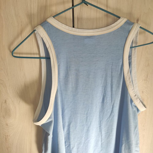 Vintage Unisex Ringer Tank Top turquoise with white trim, like new, size L/M