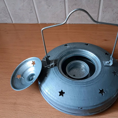 Lantern made of cotton fabric and metal new with star patterns