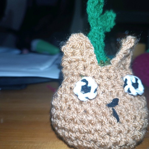 Cat flowerpot knitted handmade small size new