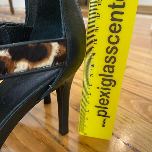 Sandro Paris leopard black heels like new