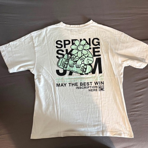 Zara kids' t-shirt used, white and green, age 14