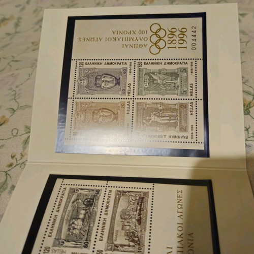 Commemorative ELTA stamp folder for 100 years Olympic Games new