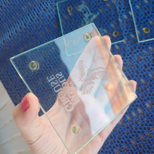 Glass coasters with some minor damage