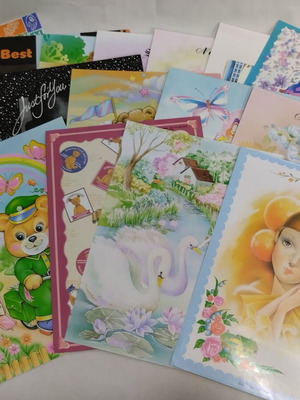 Vintage stationery covers used, pack of 16 from 90s letter sets
