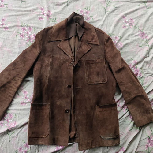 Vintage suede coat genuine leather, like new condition