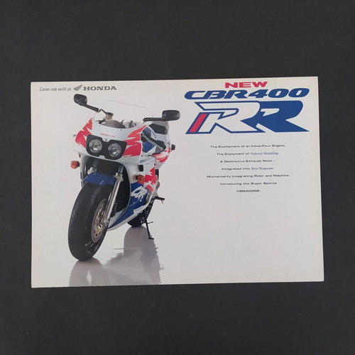 Honda CBR 400 RR 1992 motorcycle brochure like new