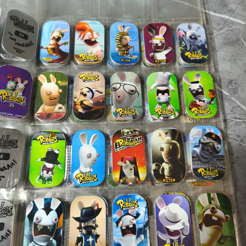 Rabbids metal collectible tags used, collection pack