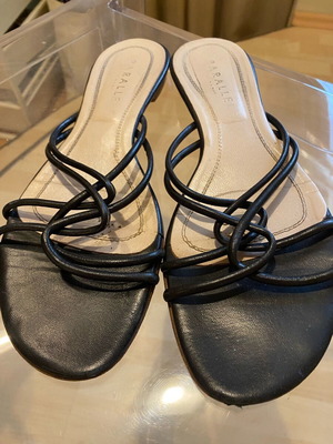 Mule skin leather flats like new, size 41, black