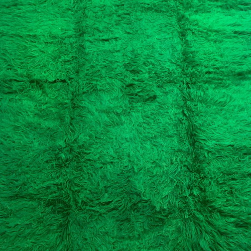 Woolen flokati rug handmade green, new