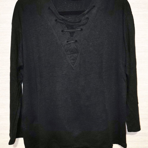 Linen long-sleeve blouse Zara like new, black, size L