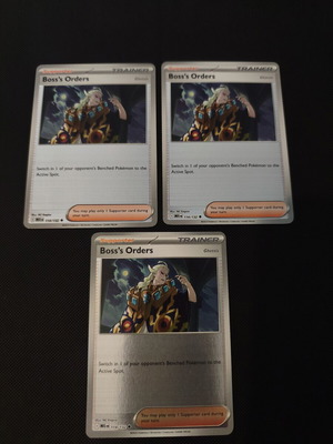 Boss's Orders MEG 114/132 Pokemon cards new, set of 3 holo