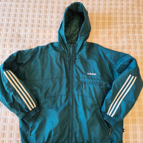 Adidas Vintage Hooded Quilted Jacket XL Green used