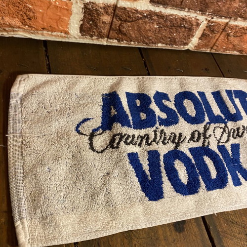 Bar towel Absolut Vodka used, 48 x 22 cm