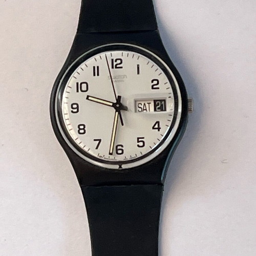 Swatch classic black watch used