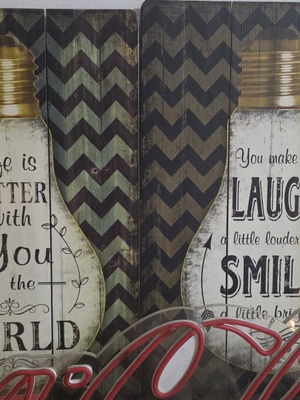 Decorative wooden wall plaques with quotes