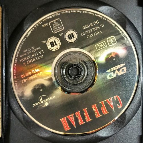 Cape Fear DVD like new, thriller with subtitles