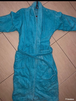 Bathrobe used blue cotton