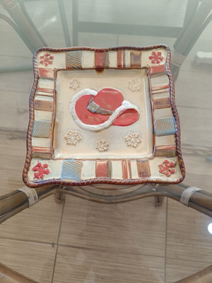 St. Nicholas Square Canyon Ranch Christmas ceramic square plate