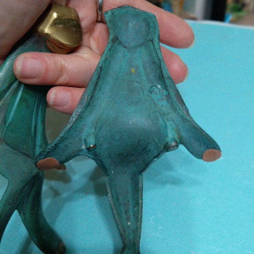 Decorative frog pair heavy metal