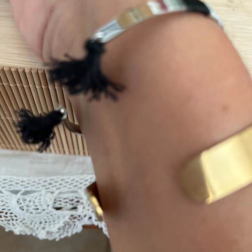 Bracelets set like new, stainless steel with silver and gold colors