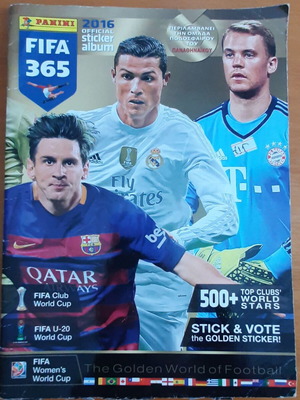PANINI FIFA 365 2016 άλμπουμ αυτοκόλλητων μεταχειρισμένο με 140 κάρτες