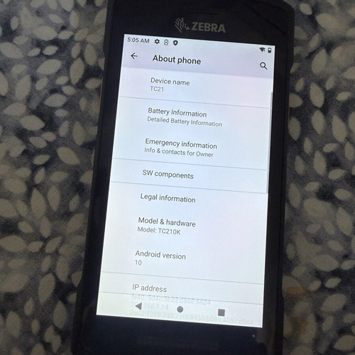 Zebra TC21 handheld terminal