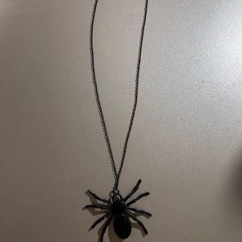 Long necklace with spider like new, black