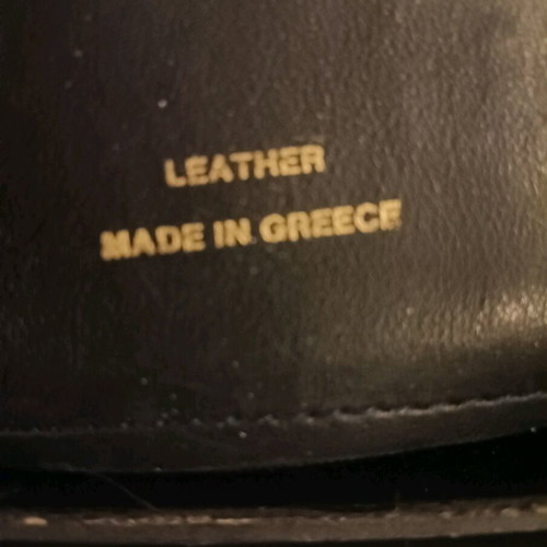 Leather shoulder bag Greek made new dark blue